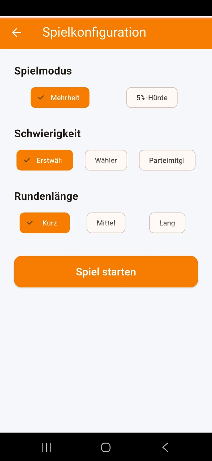 Einzelspieler-Konfiguration