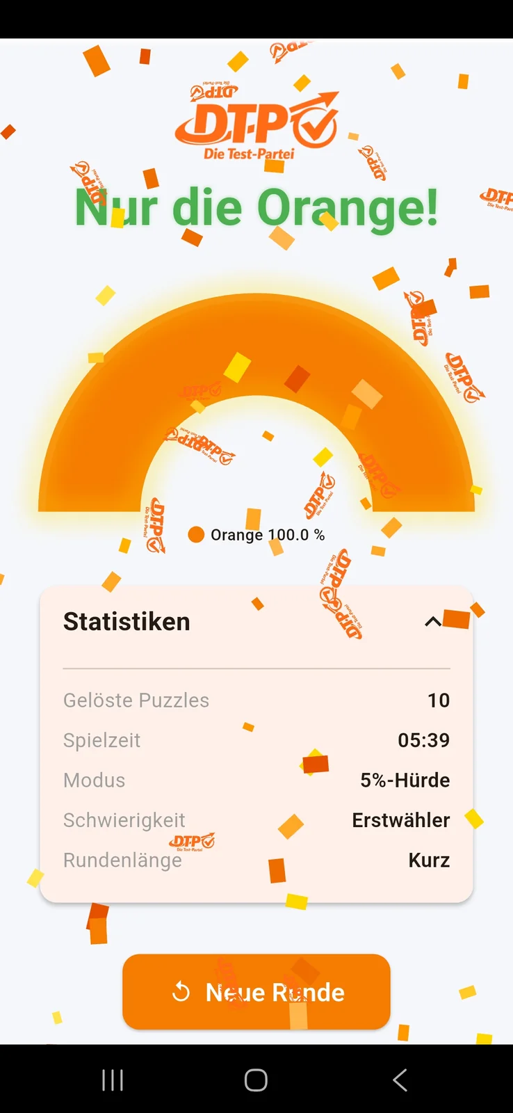 Gewinnscreen Modus 5%